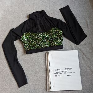 Balera cage strap sequin crop top "Kelly"
